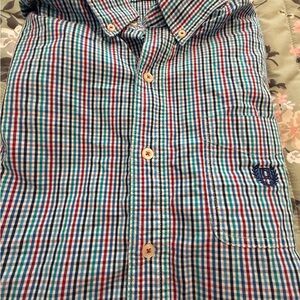 Chaps Men's Blue and Red Plaid Button Down Shirt